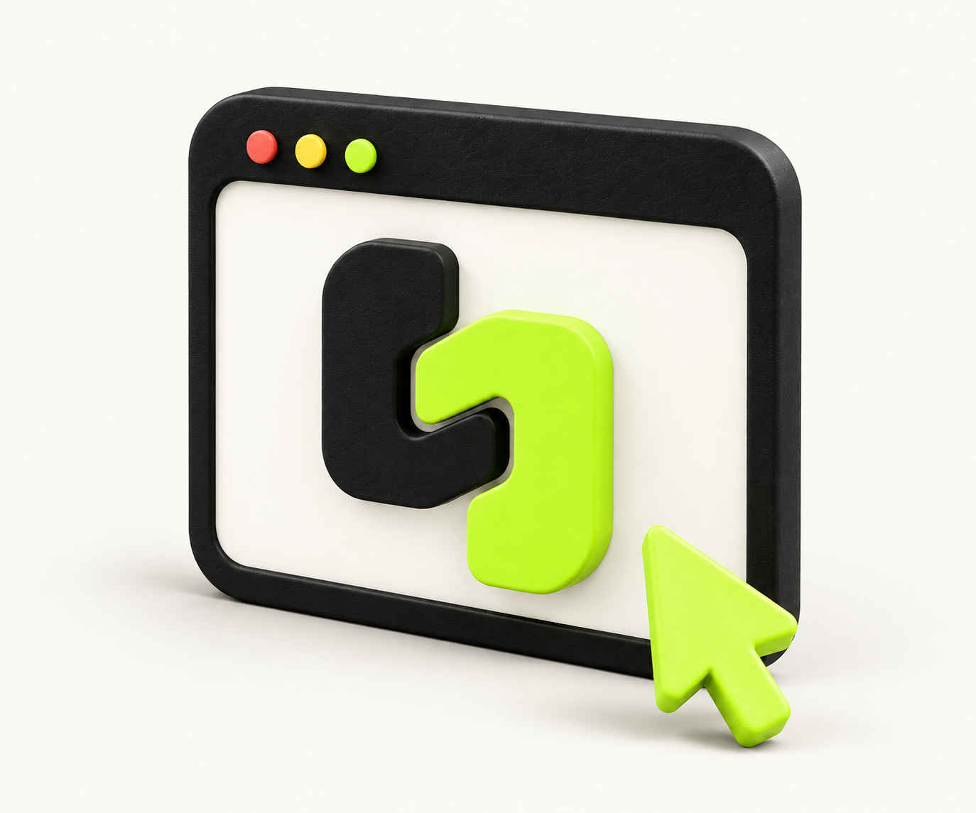 Humploy's black and lime connectors in a sculpted browser window